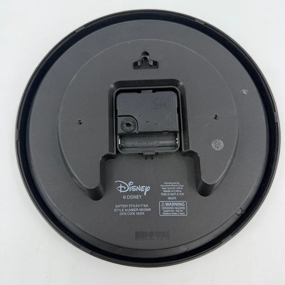 Disney Mickey Mouse 1928 Wall Clock Black Frame MK3069 Quartz Movement 9.75 Inch